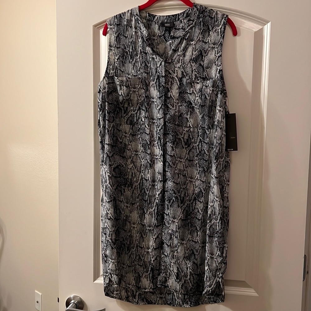 Snakeskin Pattern Sleeveless Dress
